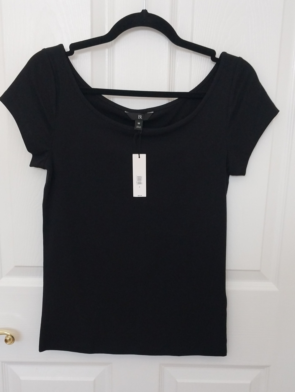 Banana Republic Black Scoop Neck Short Sleeve Tee